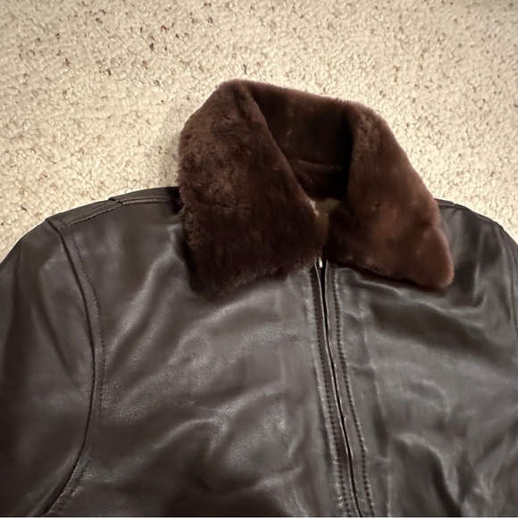 Men’s Brown REAL Leather jacket Size Small NWT - Picture 15 of 16